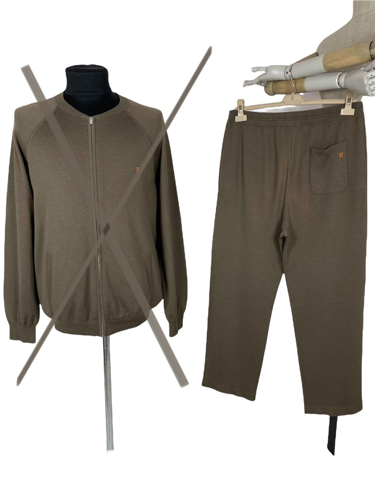 Hermes RARE H Logo Cashmere-Silk Tracksuit Zip Pocket Pants Jogging Size US 31 - 4 Thumbnail