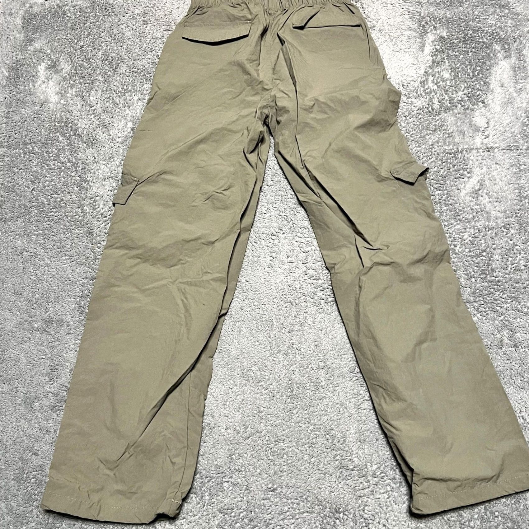 Vintage Wilo The Label Pants Womens Small High Rise Wide Leg Parachute Cargo Green Size 28" / US 6 / IT 42 - 3 Thumbnail