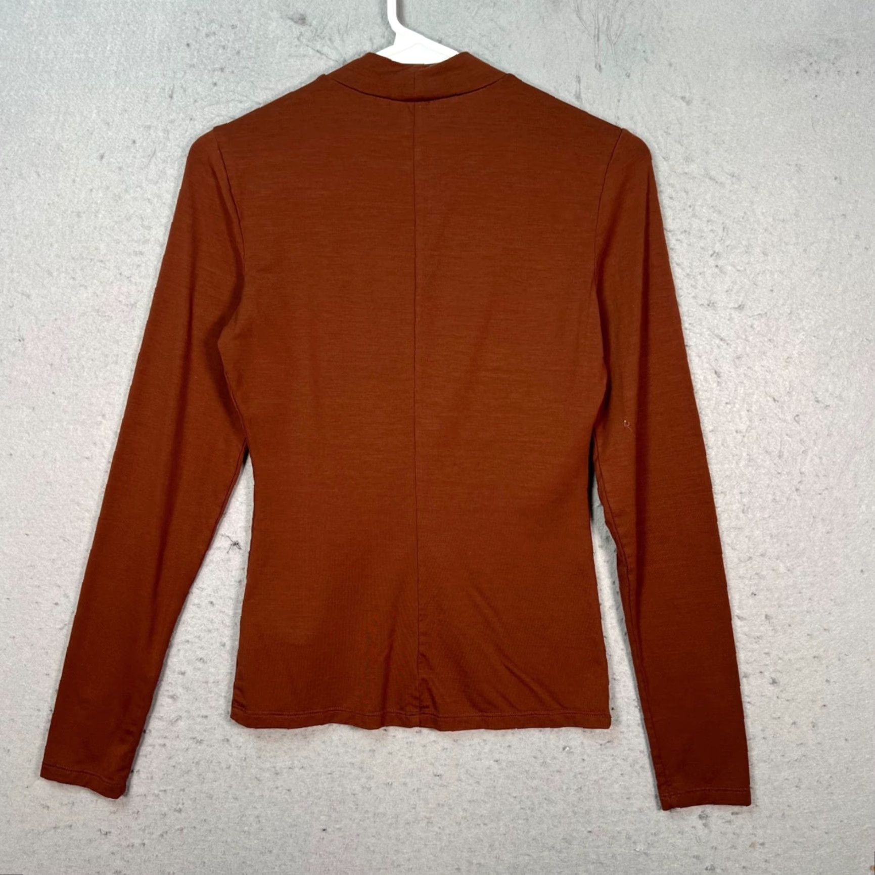 Reformation Reformation Top Shirt Womens Small Brown Long Sleeve Turtleneck Pullover Casual Knit Stretch Everyday Basic Size S / US 4 / IT 40 - 2 Thumbnail