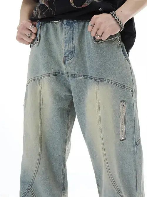 Japanese Brand × Jean Topstitched Seam Baggy Jeans Men Size US 31 - 4 Thumbnail
