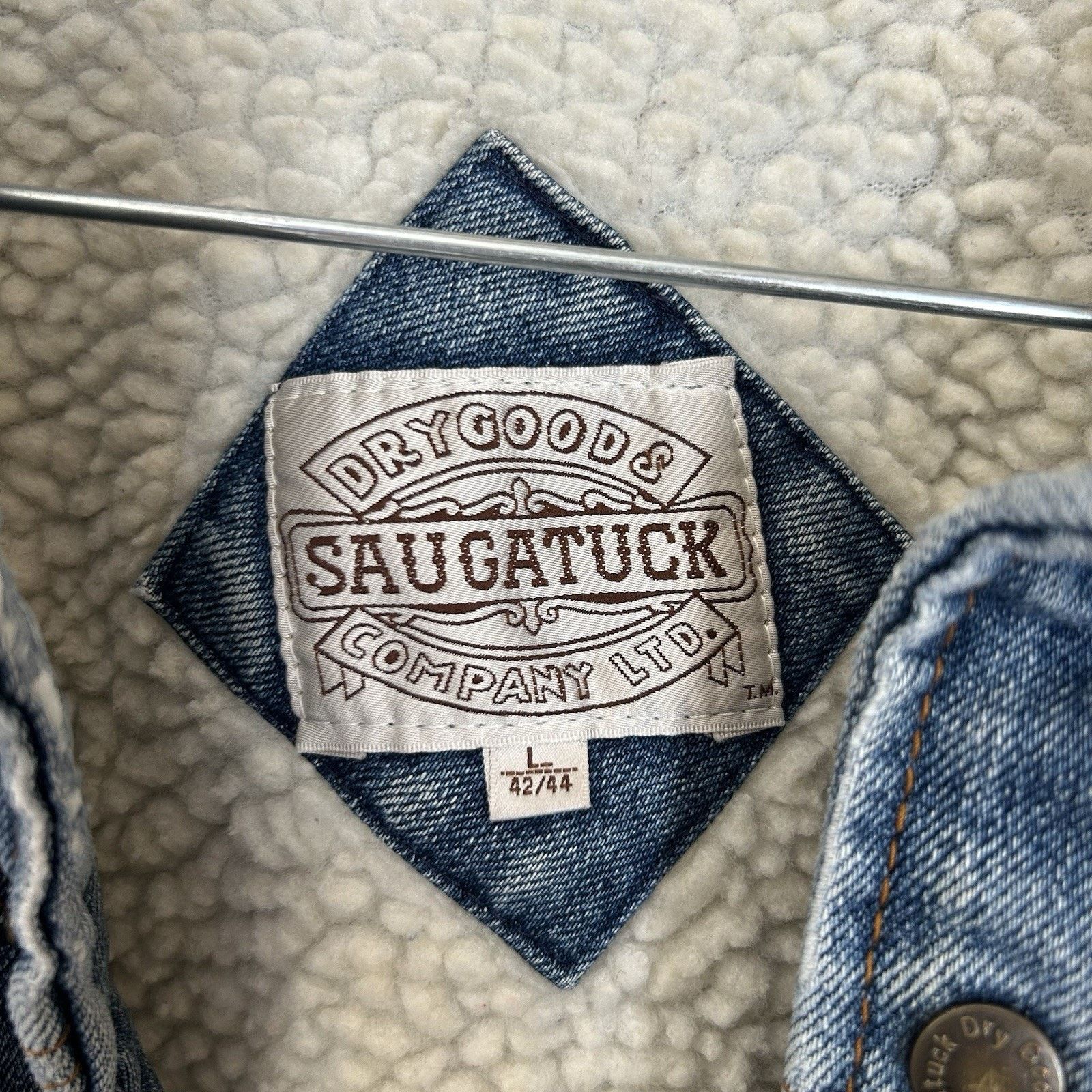 Other VTG Saugatuck Drygood Denim Sherpa Trucker Jacket Sz L 42/44 Size US L / EU 52-54 / 3 - 5 Thumbnail