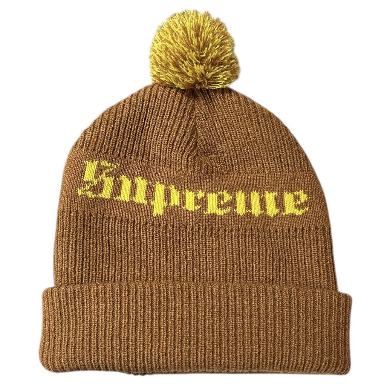 Supreme Supreme FW16 Old English Gothic Brown Beanie | Grailed
