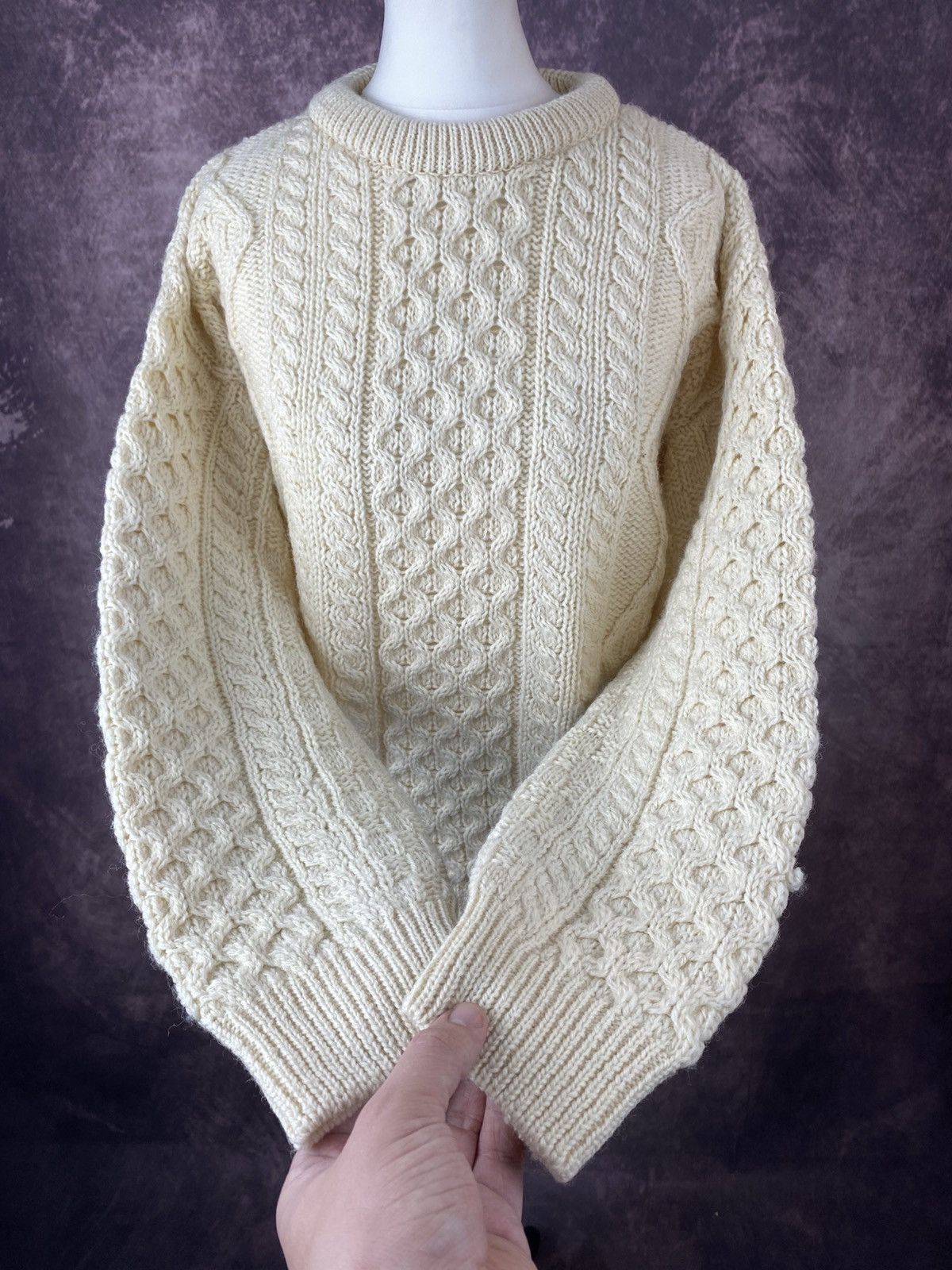 Aran Crafts Aran Crafts Irish Wool Cable Knit Fisherman Sweater Size: S Size US S / EU 44-46 / 1 - 3 Thumbnail