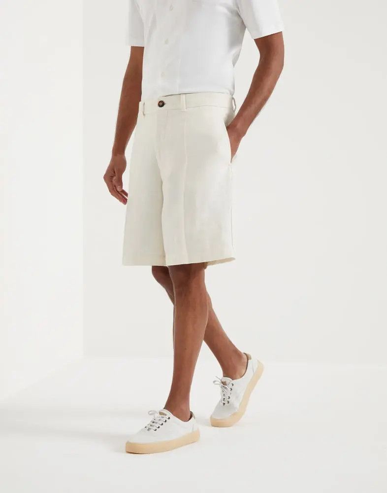 Brunello Cucinelli o1w1db10925 Bermuda Short in White Size US 38 / EU 54 - 1 Thumbnail