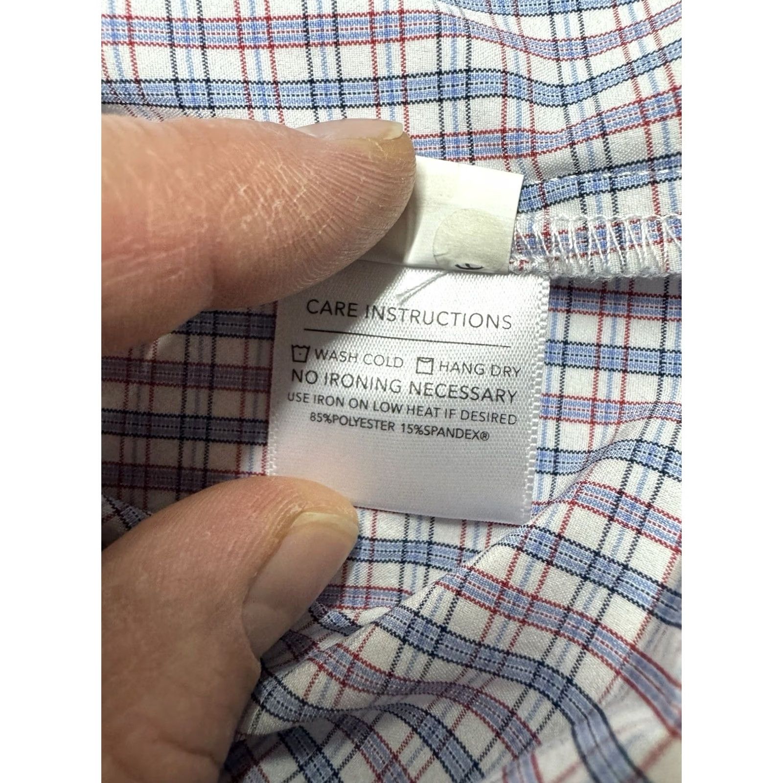 Mizzen+Main Mizzen+Main Leeward Shirt Mens M Blue Pink Plaid Slim Fit Button-Up Long Sleeve Collared Breathing Stretch Workwear Business Size 40R - 6 Thumbnail