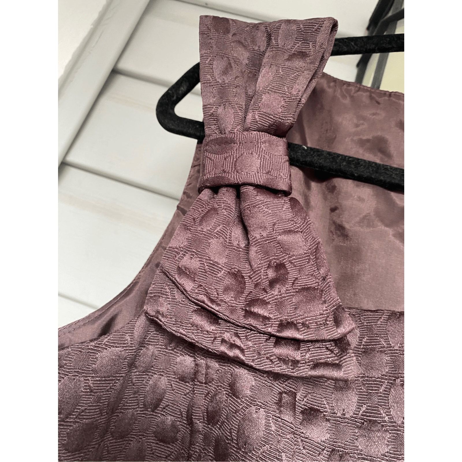 Nordstrom David Meister Chocolate Brown Bow Sheath Pencil Dress, Sz 10 Size L / US 10 / IT 46 - 4 Thumbnail