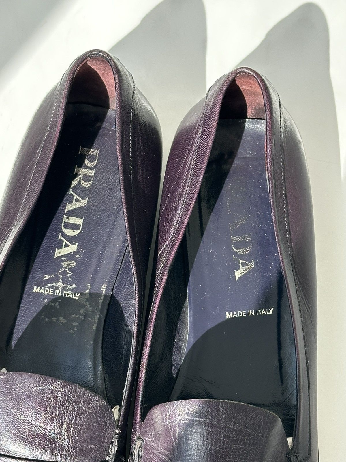 PRADA Bubble Sole Purple Leather Loafers 2000s Vintage shoes