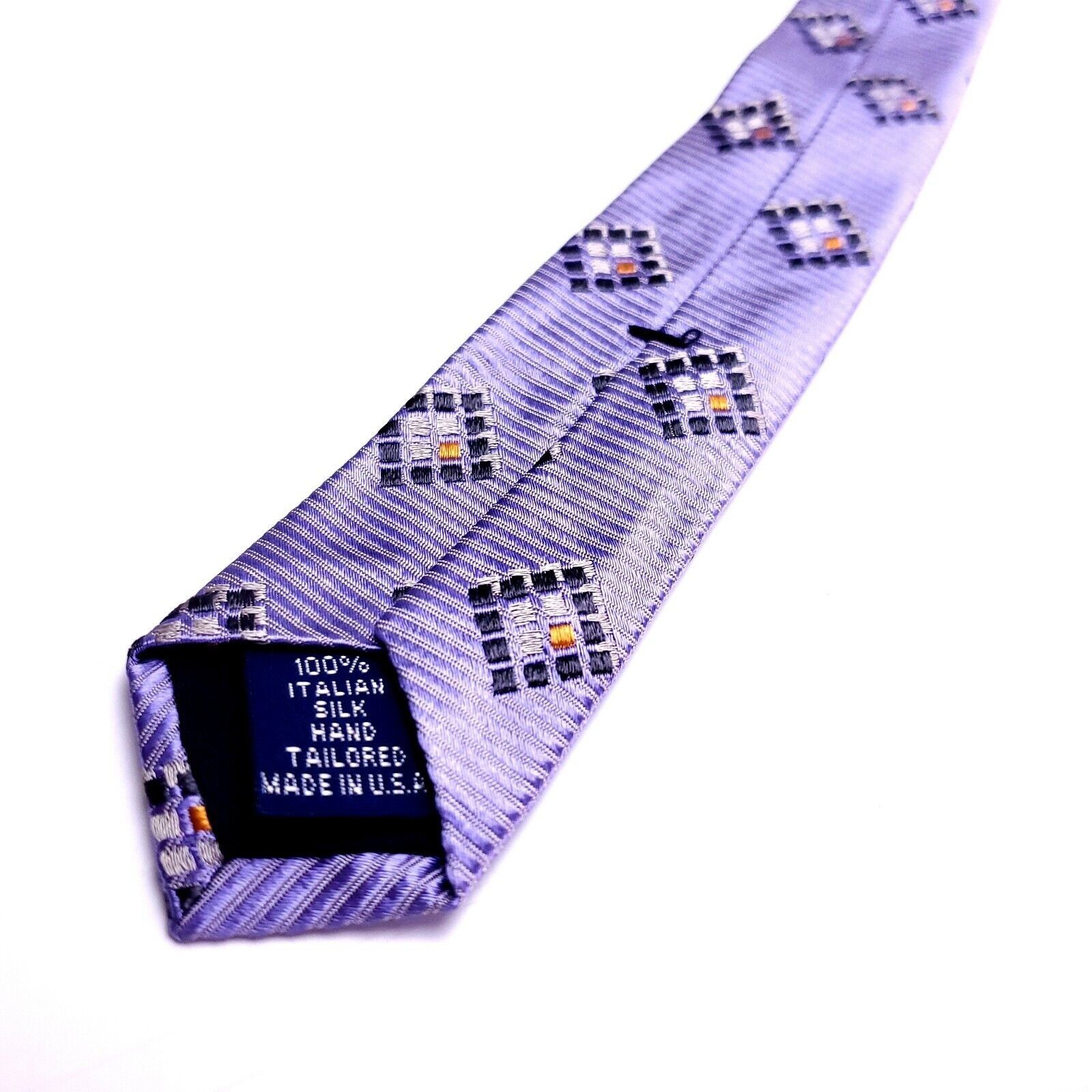 Paul Fredrick Paul Fredrick Purple Silk Tie Woven Geometric Size ONE SIZE - 4 Thumbnail