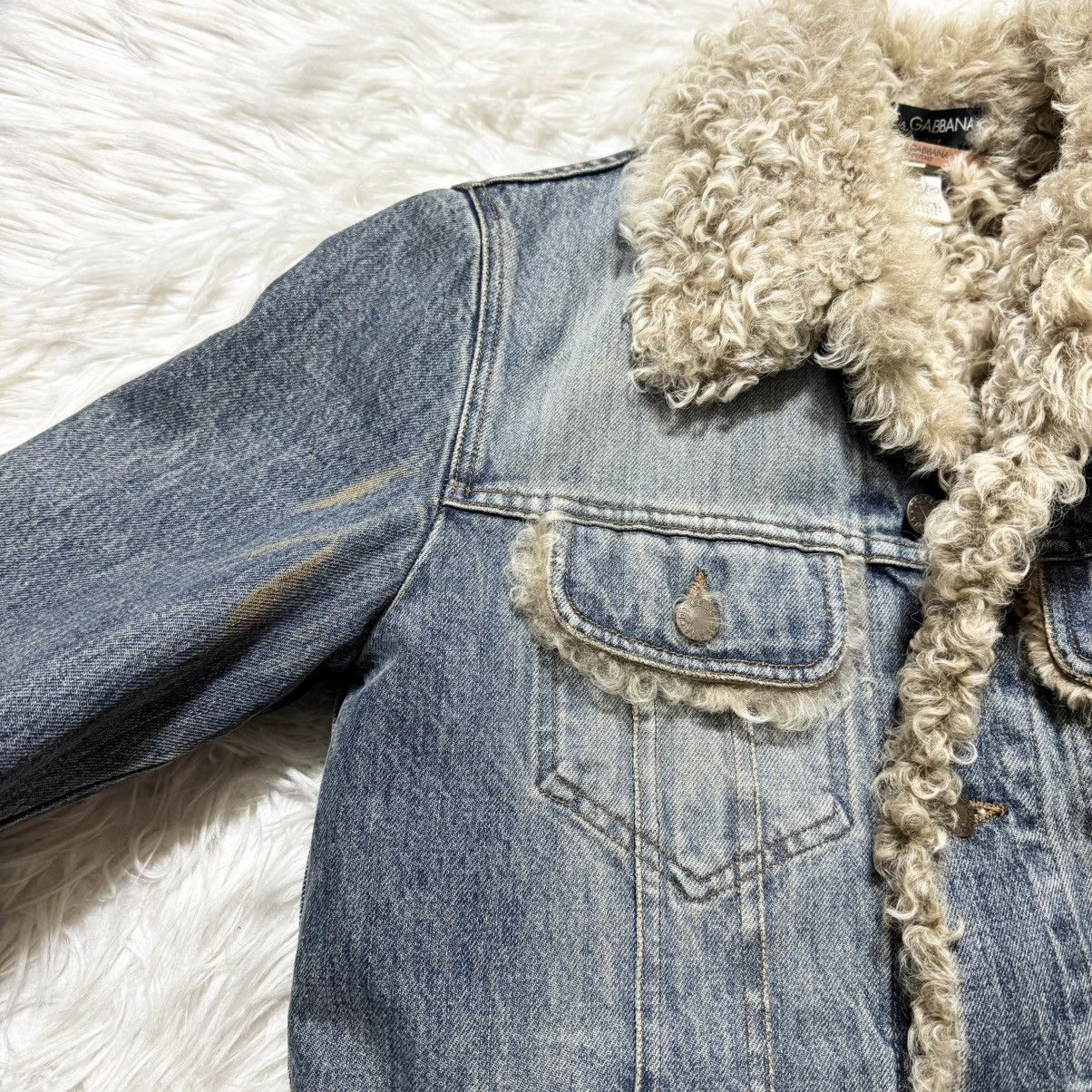Dolce & Gabbana Dolce & Gabbana fur-lined denim blouson jacket Size US S / EU 44-46 / 1 - 16 Thumbnail