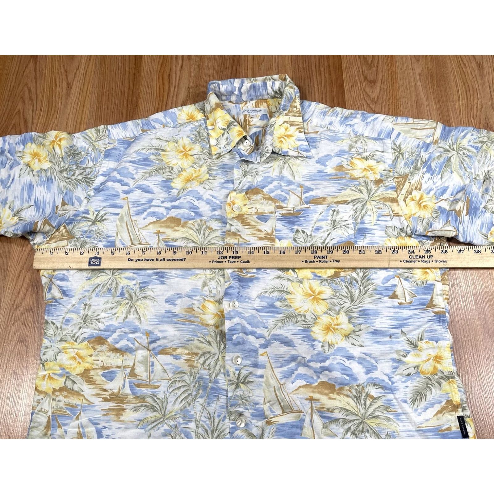 Canon Alex Cannon Shirt Mens XL Extra Large Linen Rayon Hawaiian ButtonUp Short Sleeve Size US XL / EU 56 / 4 - 6 Thumbnail