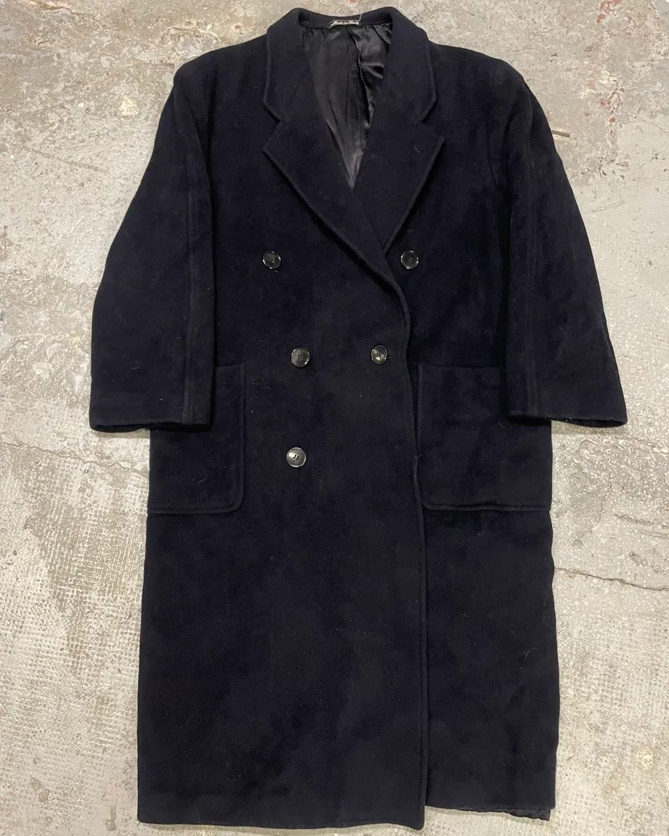 Giorgio Armani 1990s Giorgio Armani Navy Wool Trench Coat Size US M / EU 48-50 / 2 - 1 Thumbnail