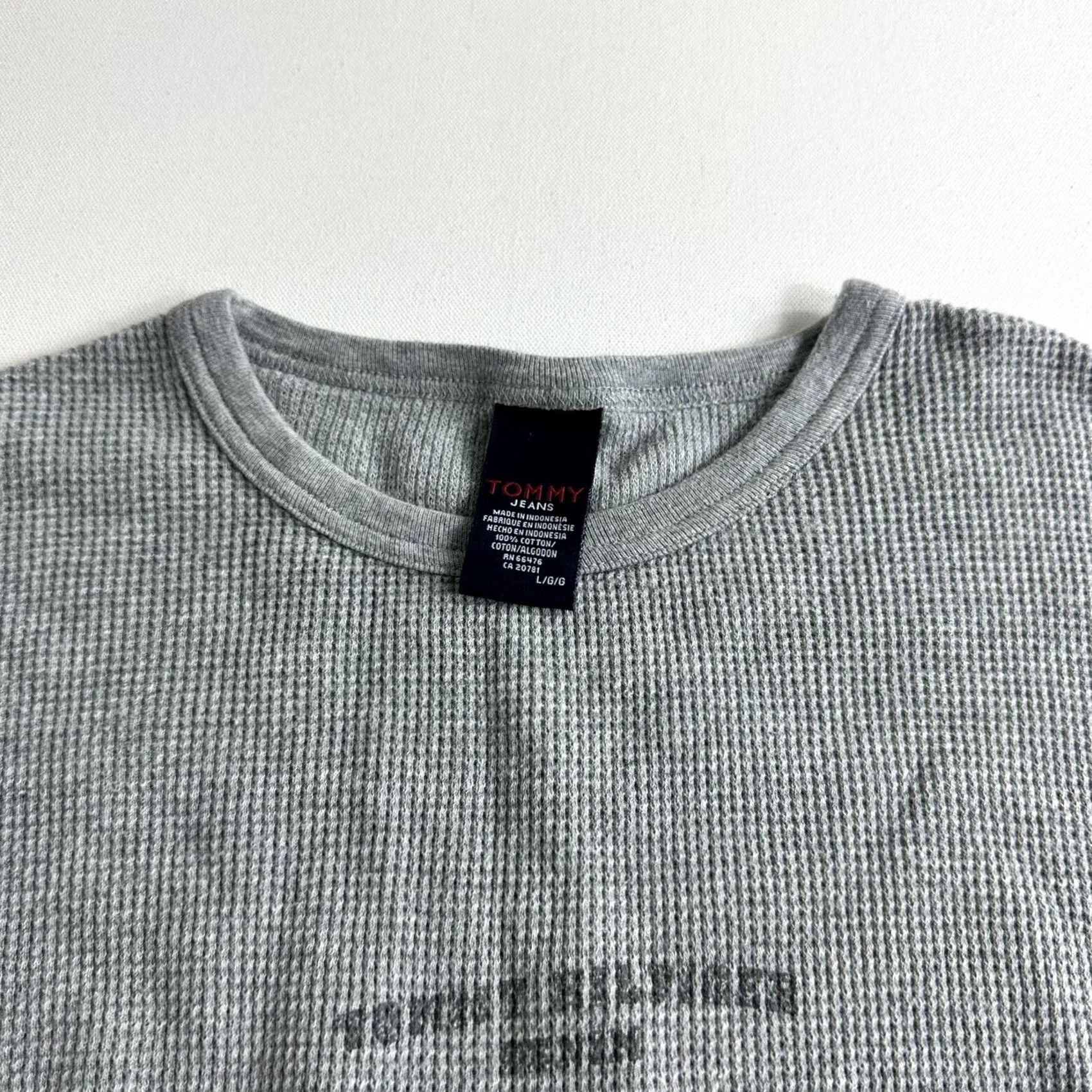 Tommy Hilfiger Tommy Hilfiger Waffle Thermal Knit Shirt Pullover Large Gray Long Sleeve Mens Size US L / EU 52-54 / 3 - 6 Thumbnail