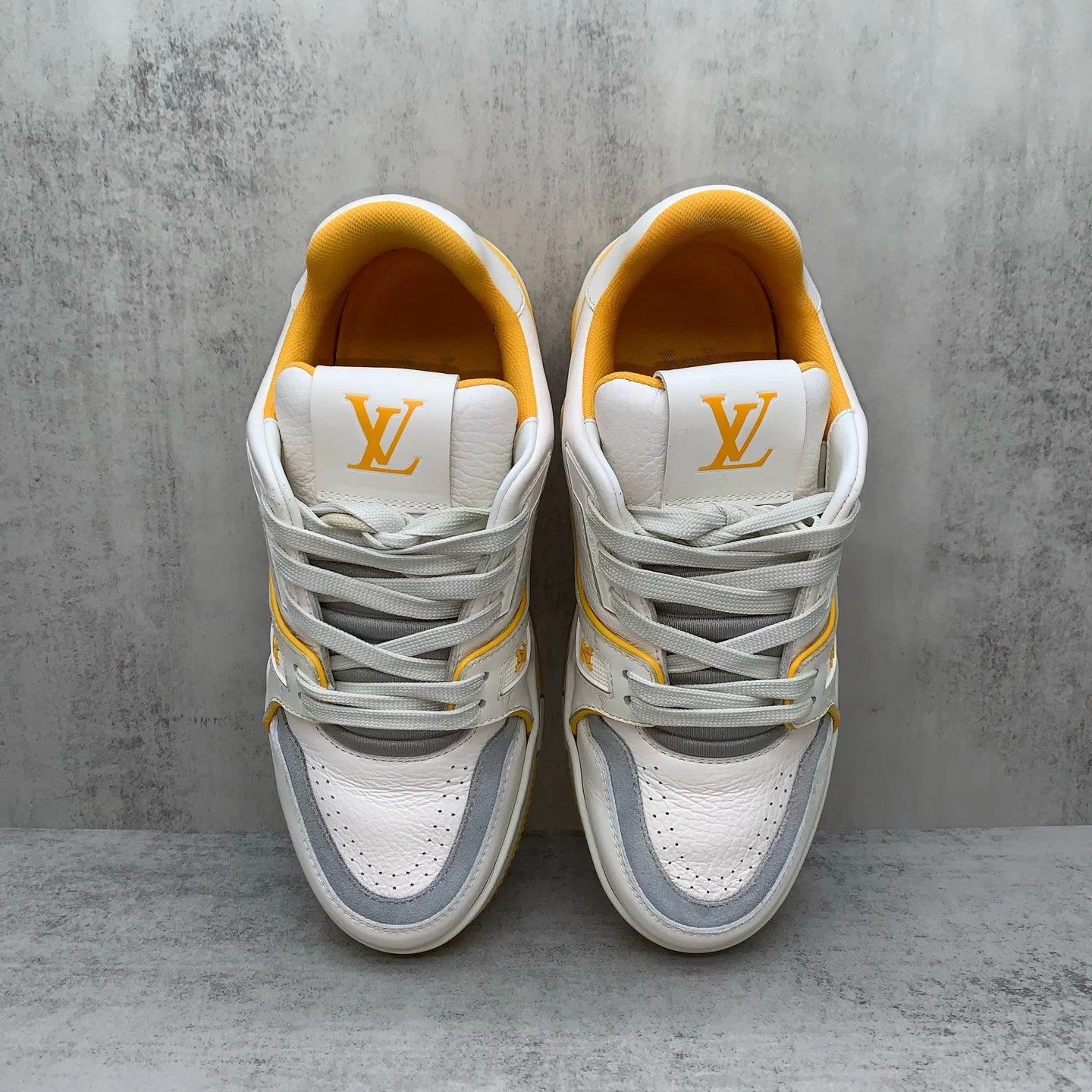 Louis Vuitton Lv Trainer White Yellow 36.5 98 New with Box Size US 5.5 / IT 35.5 - 6 Thumbnail