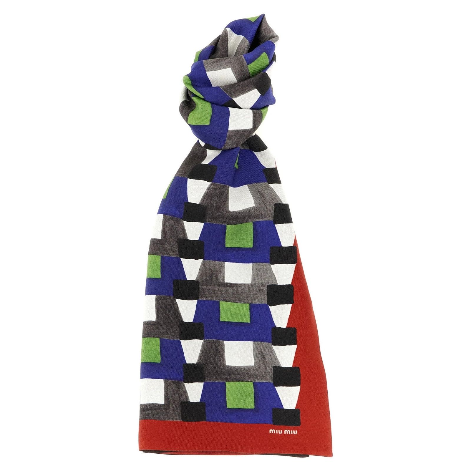 Miu Miu MIU MIU multicolor Medium Silk Scarf New & Authentic Size ONE SIZE - 1 Thumbnail