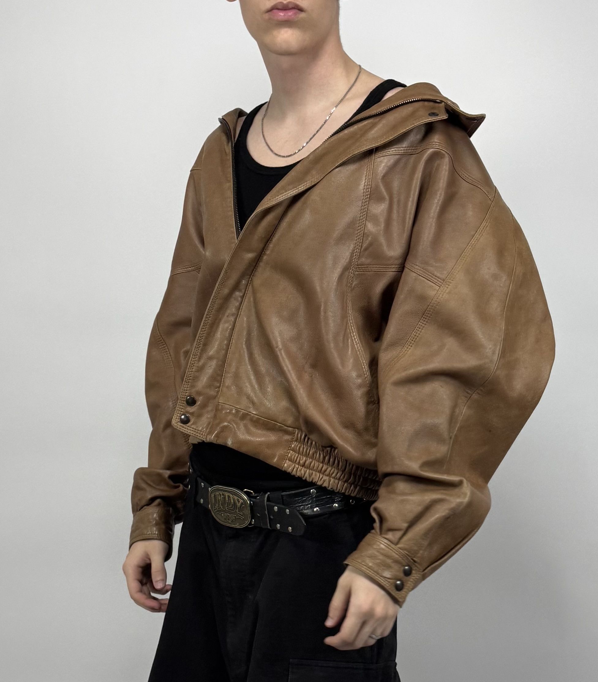 Vintage Brown Leather Jacket Size US L / EU 52-54 / 3 - 1 Thumbnail