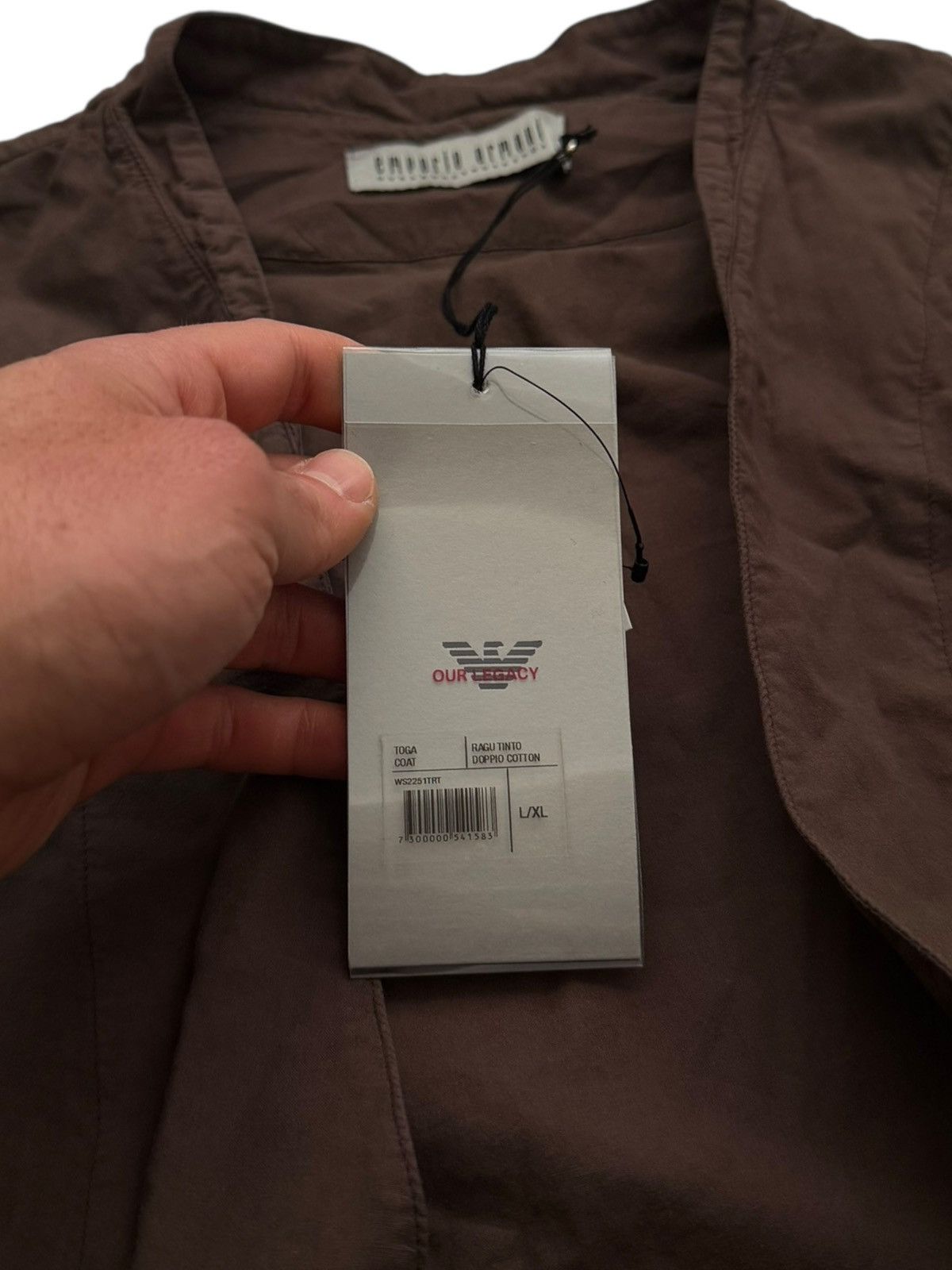 Emporio Armani × Our Legacy Overdyed Toga Brown Robe Coat Jacket Size US XL / EU 56 / 4 - 10 Thumbnail