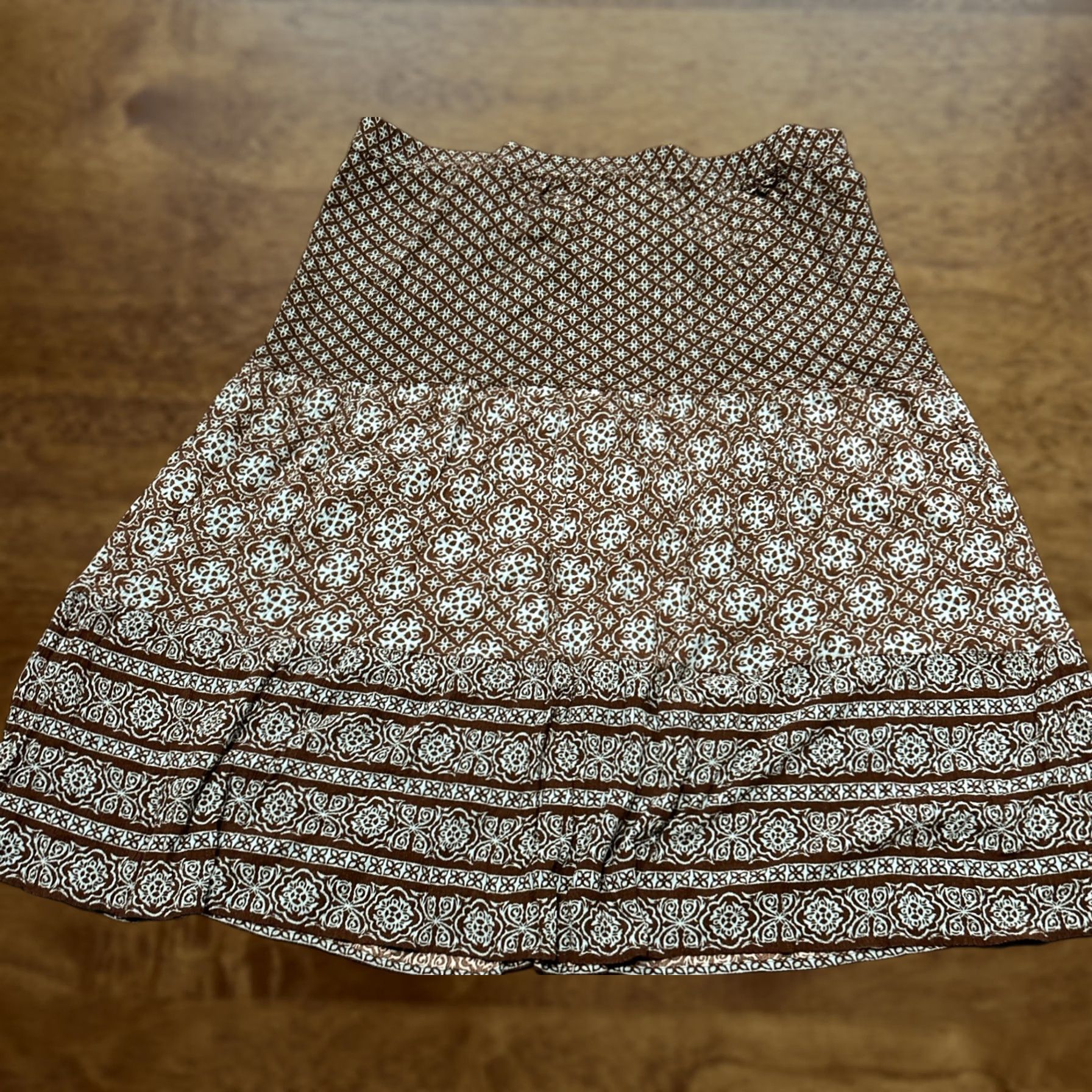 Vintage Sag Harbor Women’s 1X Skirt A-Line Teal Black Rayon Midi Plus Size 1X Geometric Flower Lined Casual Sag Harbor Womens Clothing Size 40" / US 18 - 1 Thumbnail