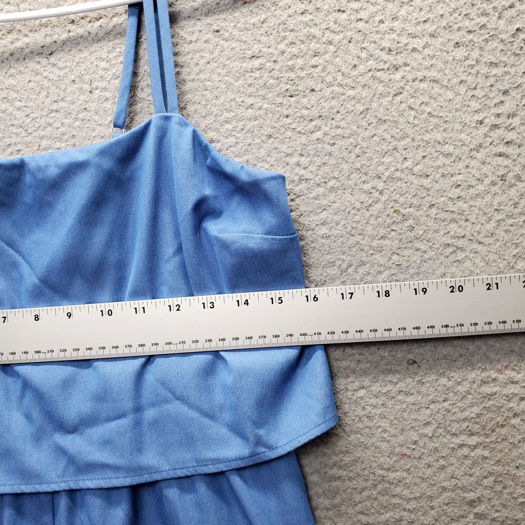 Lulus Lulus Short Romper Womens M Blue Stretch Flounce Layered Adjustable Strap - Size M Womens Color Blue Romper Shirt? Size 32" / US 10 / IT 46 - 4 Thumbnail