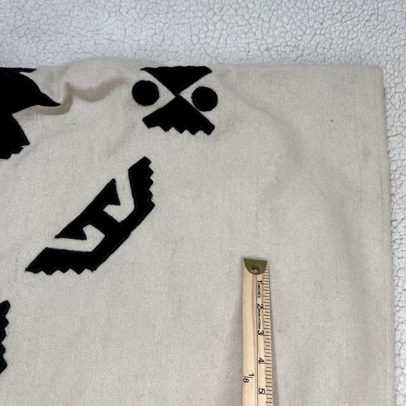 Vintage VINTAGE Anthony Mark Hankins Poncho Cape Cream Black Wool Blend One Size Western Aztec Size ONE SIZE - 5 Thumbnail
