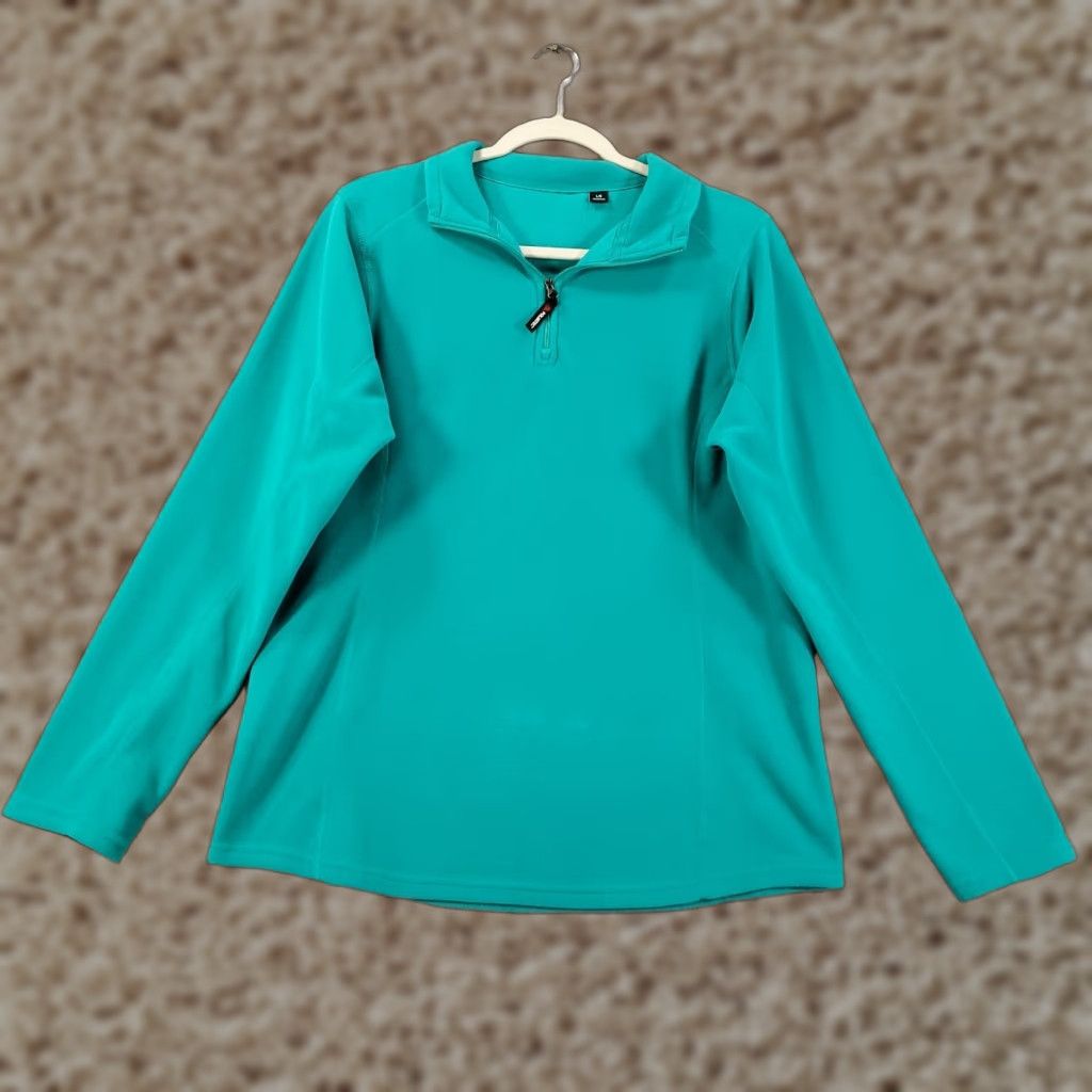 Altea VINTAGE Polartec Pullover Womens L Teal Blue Green 1/4 Zip Fleece Sweater Jacket Size L / US 10 / IT 46 - 1 Thumbnail