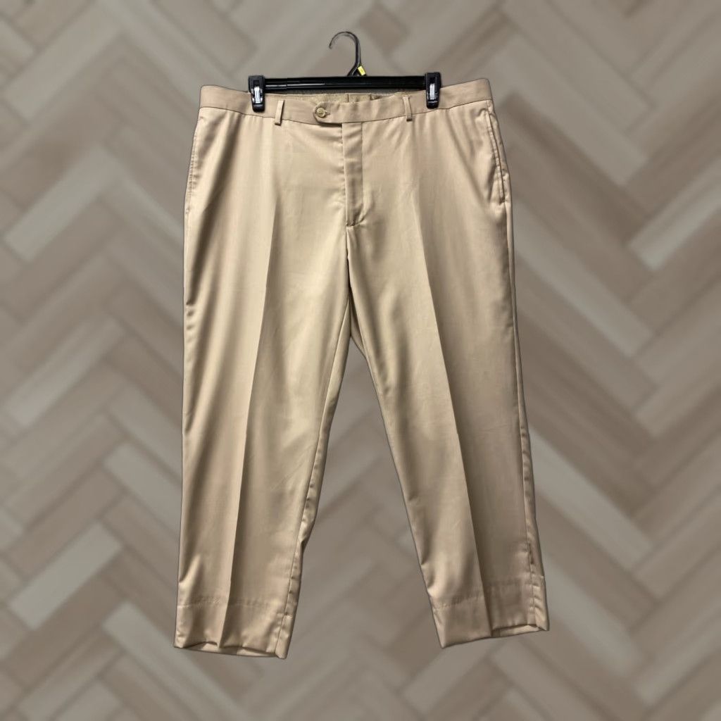 Pronto Uomo Pronto Uomo Dress Pants 40x30 Dark Ginger Flat Front Wool Regular Fit Mens Size US 40 / EU 56 - 1 Thumbnail