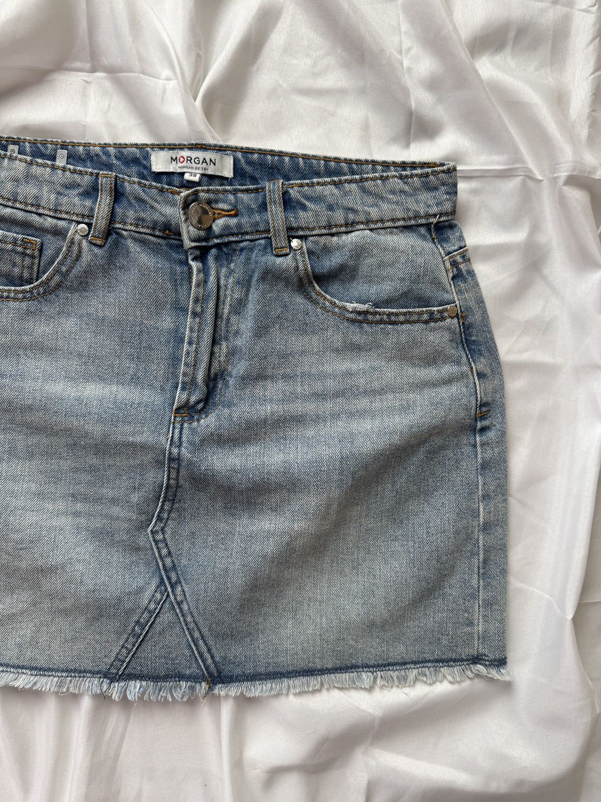 Morgan De Toi Morgan de Toi Vintage Sexy Y2K Asymmetric Denim Mini Skirt Size 27" / US 4 / IT 40 - 5 Thumbnail