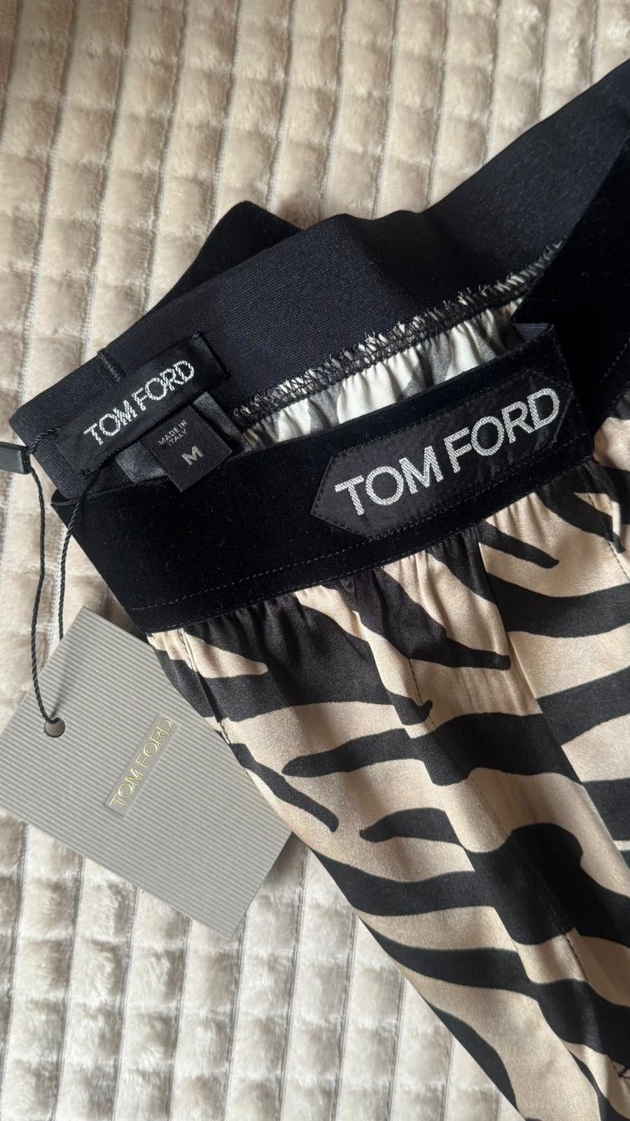Tom Ford SILK SATIN PIJAMA PANTS zebra detailing Size US 32 / EU 48 - 5 Thumbnail