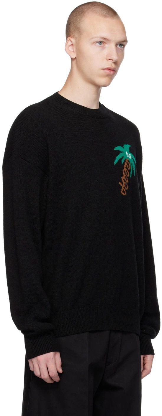 Palm Angels o1y0325 Logo Crewneck Sweater in Black Size US S / EU 44-46 / 1 - 2 Thumbnail