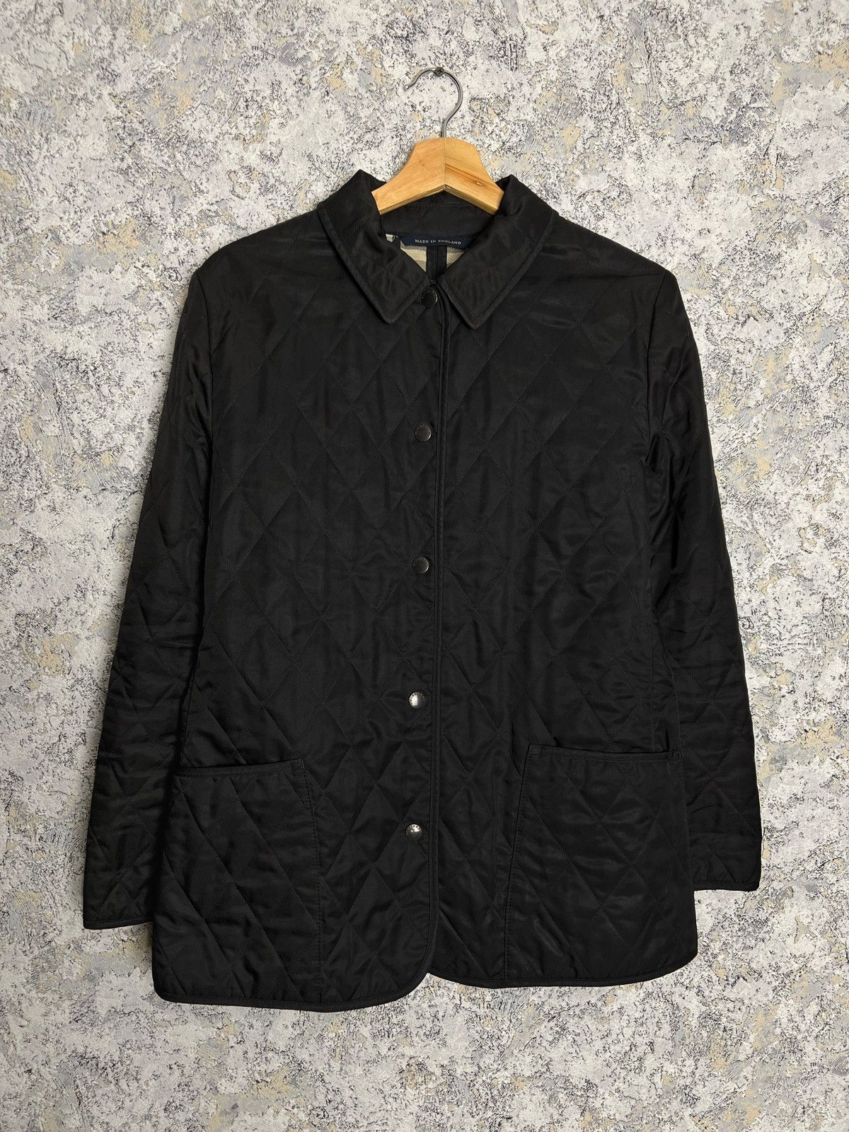 Burberry × Vintage Vintage Burberry London Quilted Coat Black Pattern Jacket Size S / US 4 / IT 40 - 1 Thumbnail