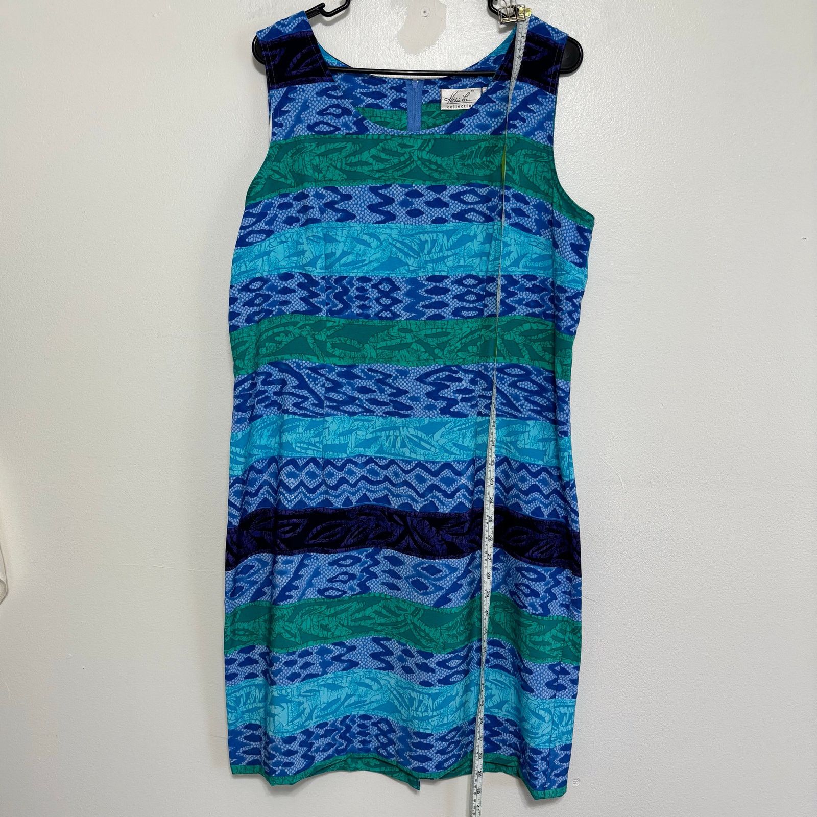 Other Kathie Lee Collection Blue Green Tropical Shift Dress 16 Size XXL / US 16-18 / IT 52-54 - 3 Thumbnail