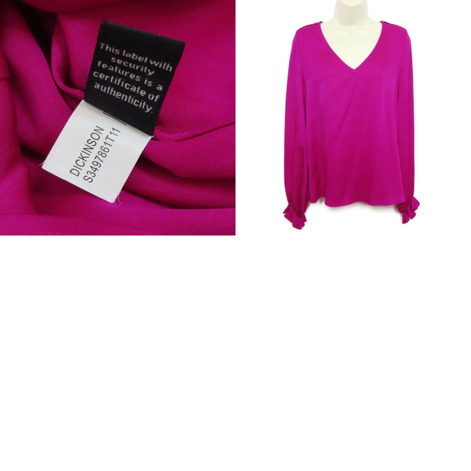 Diane von Furstenberg Diane von Furstenberg Blouse Shirt Women's 8 Dickinson Pink Long Sleeve Silk} Size M / US 6-8 / IT 42-44 - 8 Thumbnail