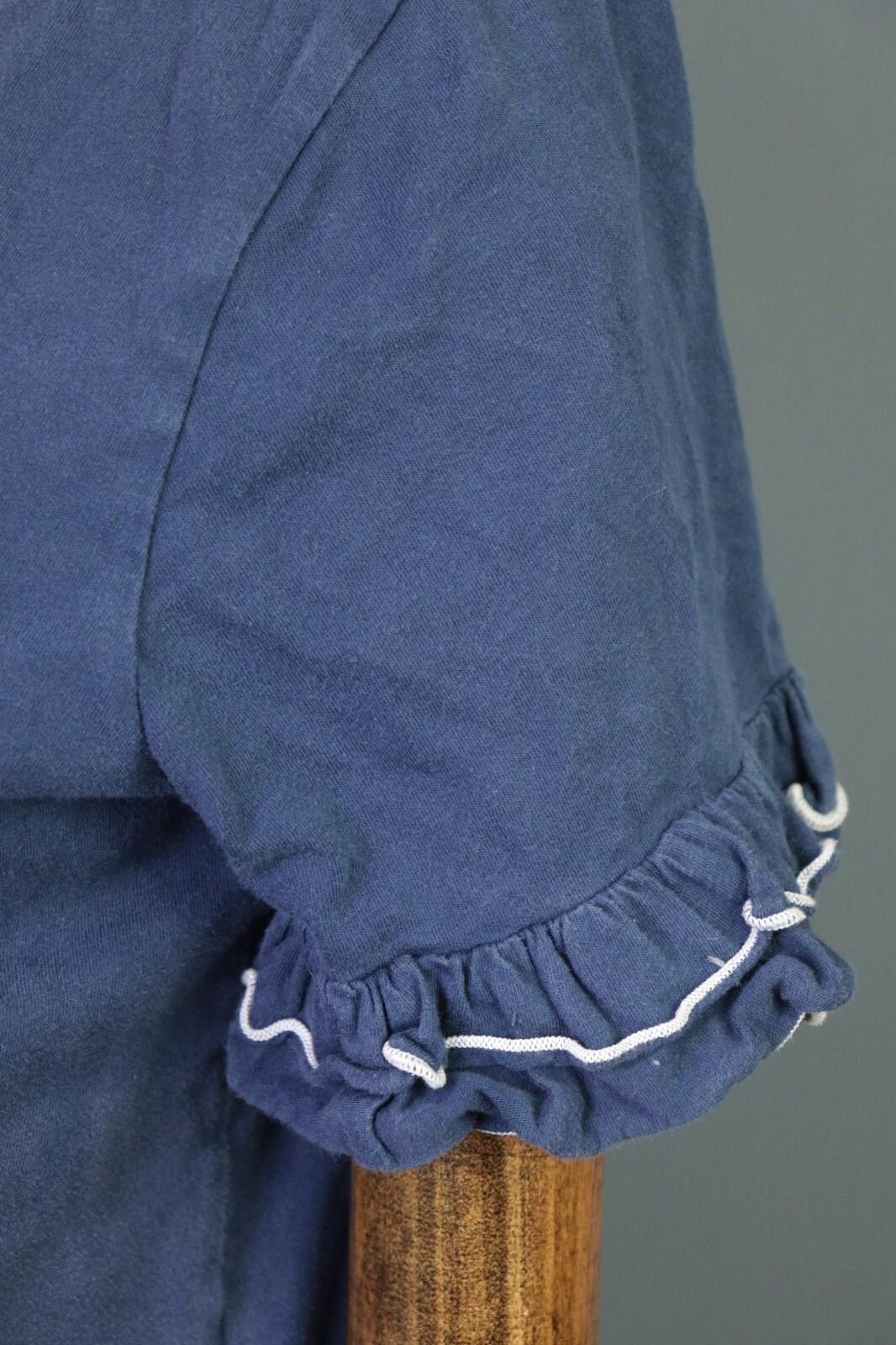 Designer Sezane Blue V-Neck Short Sleeve Top Blouse Shirt Size S Size S / US 4 / IT 40 - 8 Thumbnail