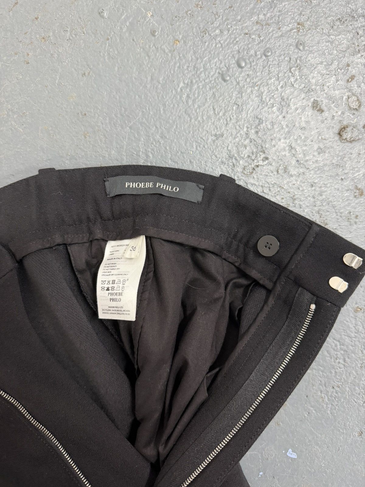 Phoebe Philo Phoebe Philo Black Wool Zip Trousers – FR 36 Size 26" / US 2 / IT 38 - 4 Thumbnail