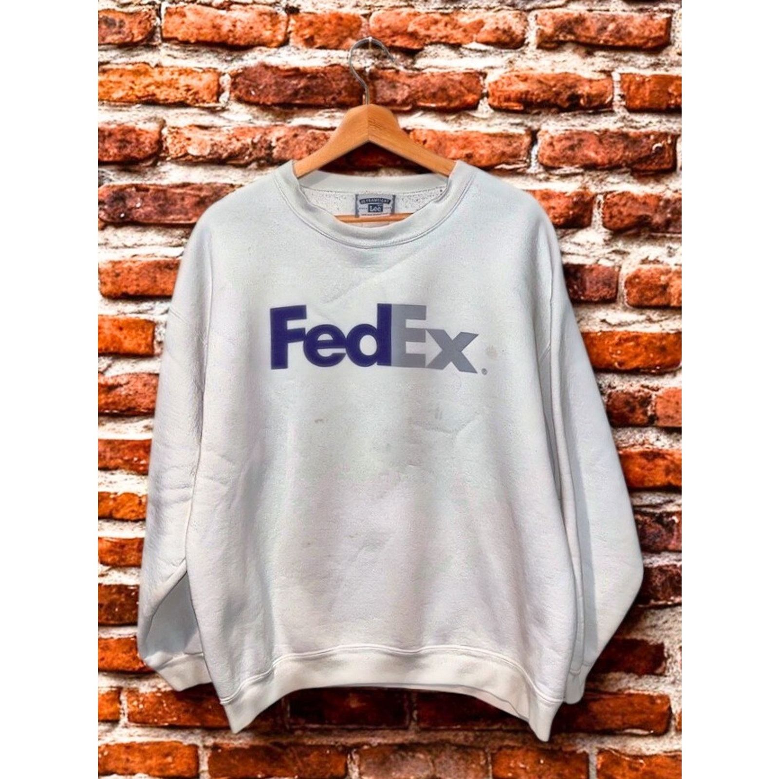 Lee FedEx Logo Sweatshirt Lee Ultraweight White Large 90s Crew Size US L / EU 52-54 / 3 - 6 Thumbnail