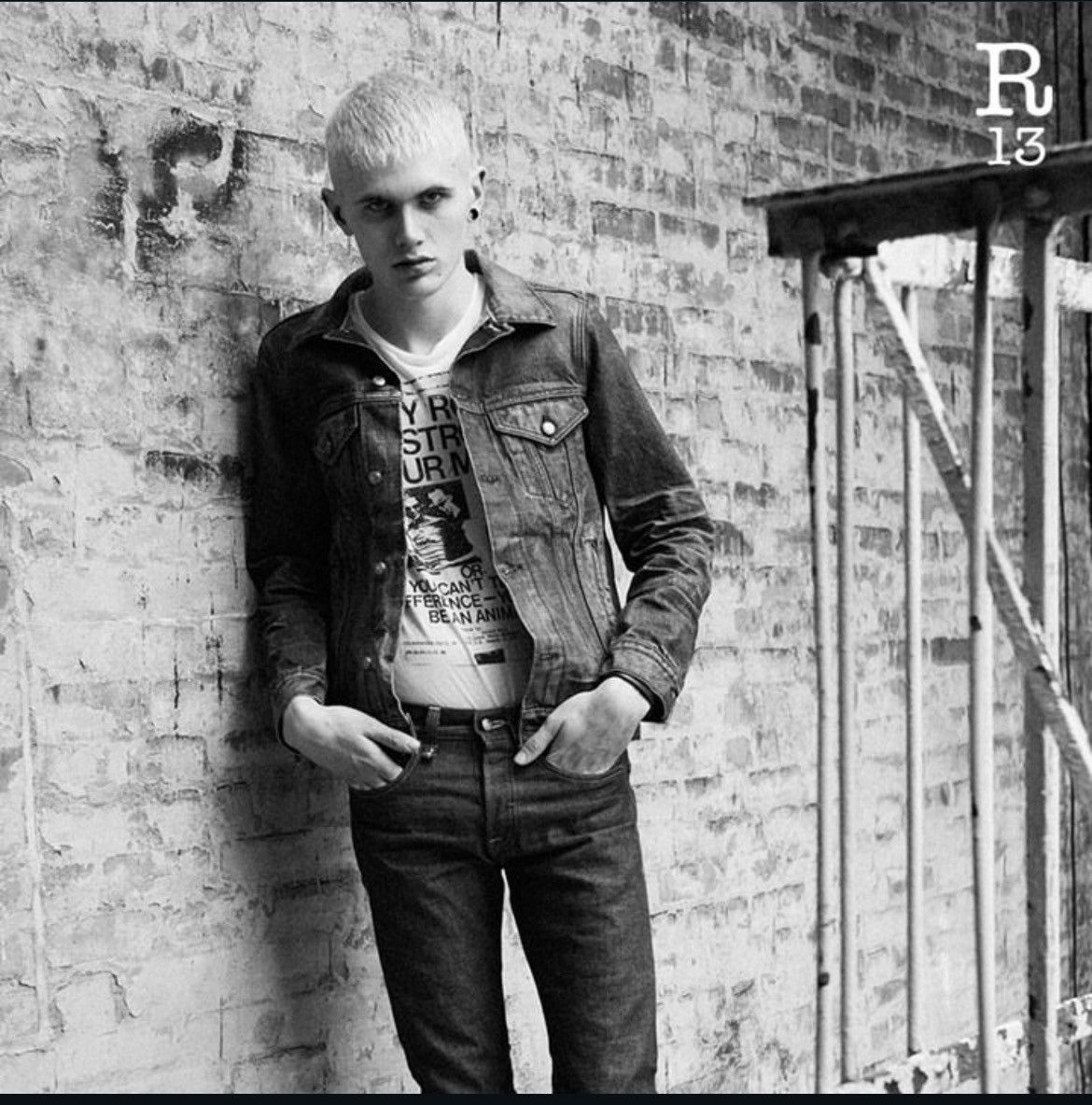 R13 FW15 R13 Trucker denim snake skin black waxed jacket Size US XS / EU 42 / 0 - 4 Thumbnail