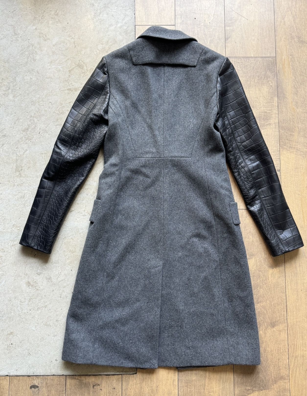 Alexander Wang Alexander Wang grey wool blend coat with croc sleeves Size XS / US 0-2 / IT 36-38 - 3 Thumbnail