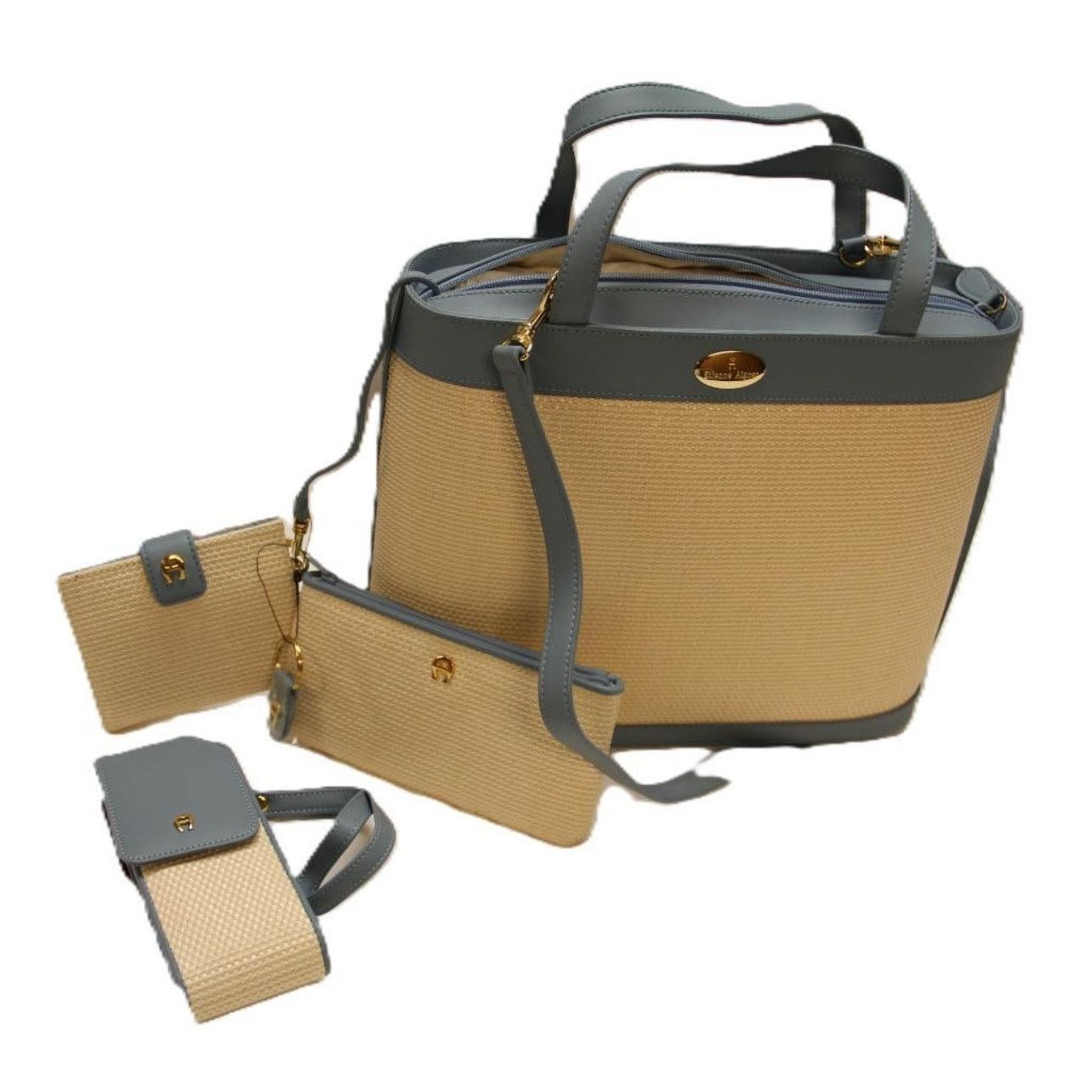 Etienne Aigner NWT Etienne Aigner Tan & Blue Tote with 4 piece accessories Size ONE SIZE - 1 Thumbnail