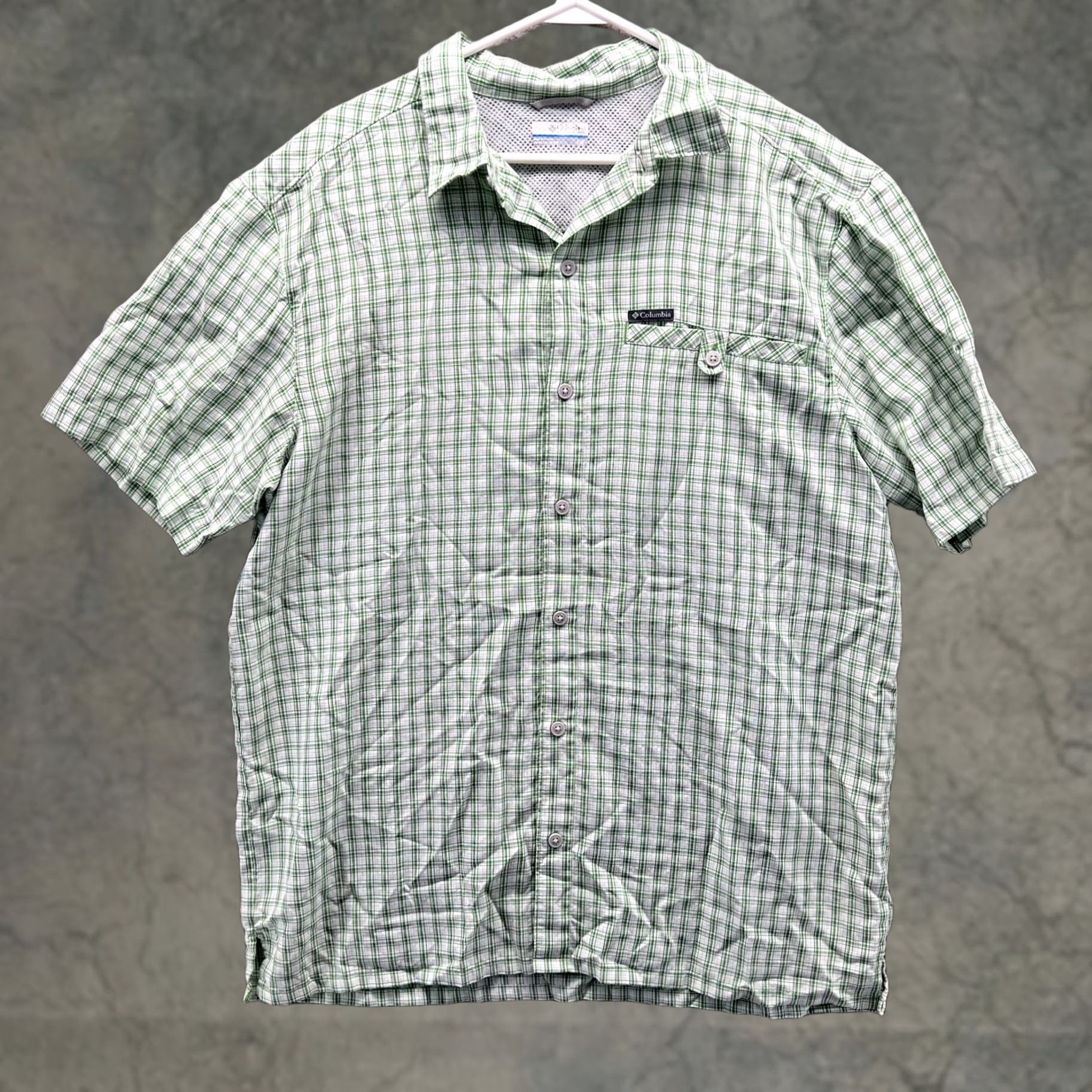 Vintage Columbia Shirt Men Large Green White Button Down Check Short Sleeve Gingham Camp Shirt - Men Large Green Check Button-Up Casual Everyday Size US L / EU 52-54 / 3 - 1 Thumbnail