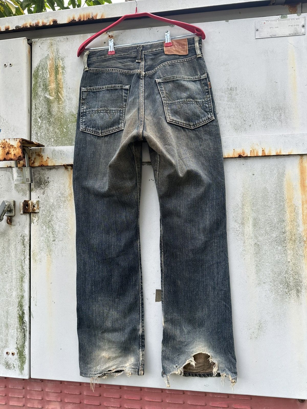Edwin 👹Vintage THRASHED EDWIN 505 Baggy Jeans Size US 28 / EU 44 - 5 Thumbnail