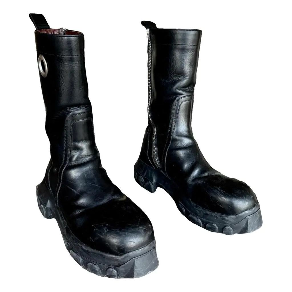 image of Rick Owens Fw21 Ring Sidezip Tractor Sz41 Fits Bigger Shoes in Black, Men's (Size 8)