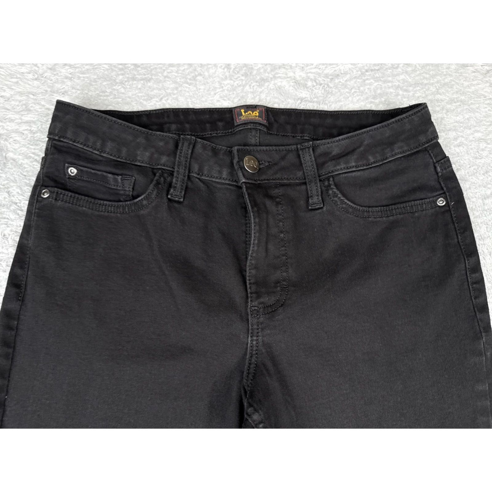 Lee Lee Jeans Women Bootcut Jeans 28x30 Black Regular Denim Pockets Stretch 5-Pocket Style USA Cowboy Vintage No Size 28" / US 6 / IT 42 - 4 Thumbnail