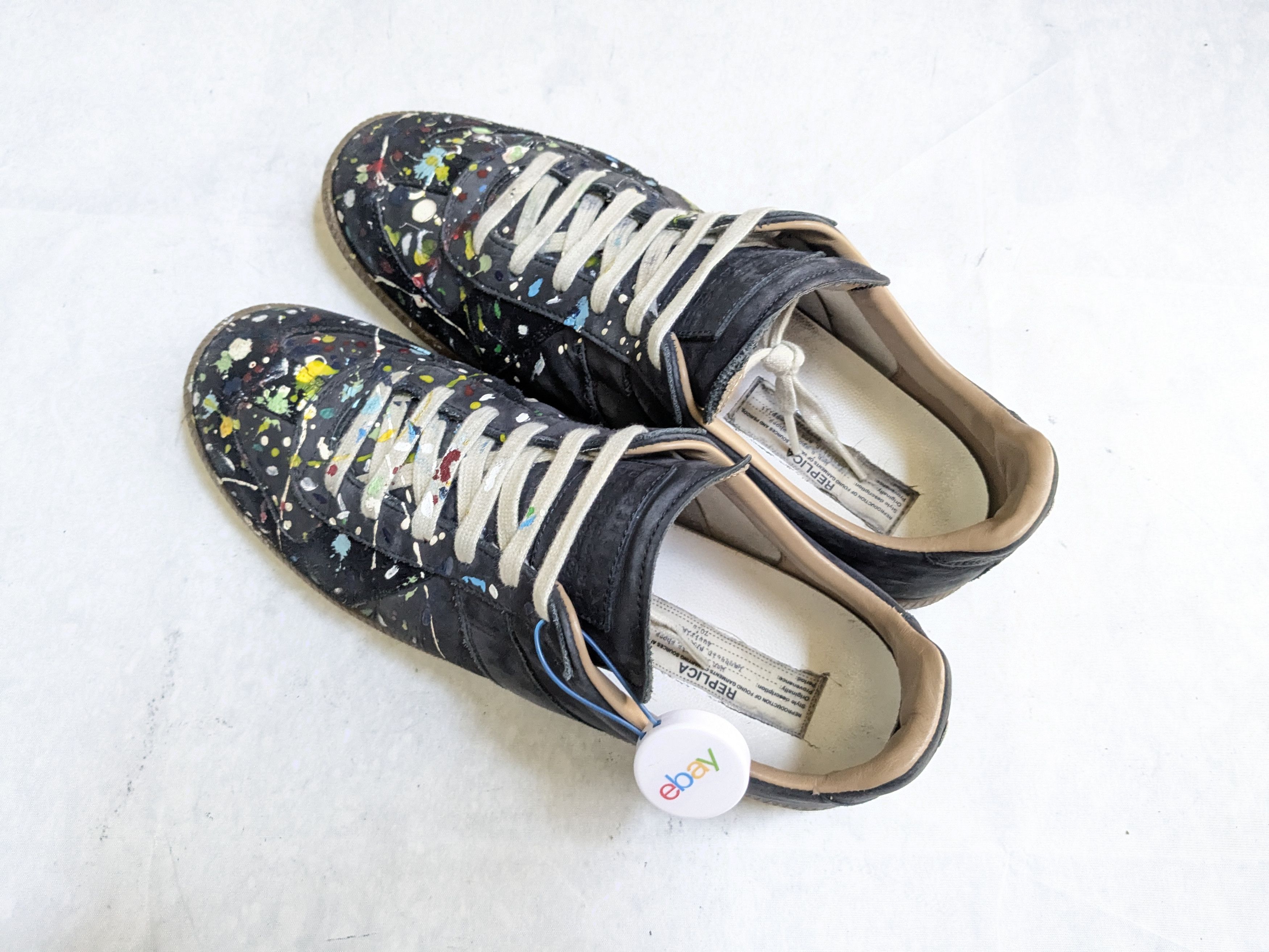 Maison Margiela Maison Margiela Replica Black Paint Splatter 11 44 Gum Low Size US 11 / EU 44 - 15 Thumbnail