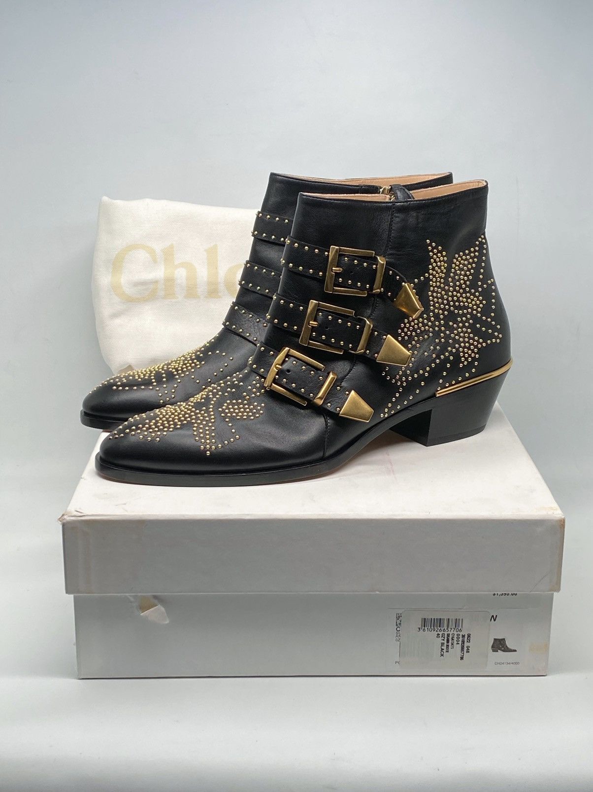 Chloe Chloe Susanna Pointed-Toe Studded Booties size 40 Size US 10 / IT 40 - 13 Thumbnail