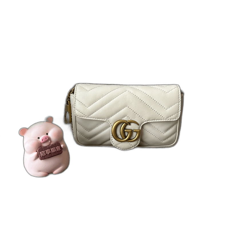 Gucci GG Marmont Mini Crossbody Bag-Yf in White, Men's