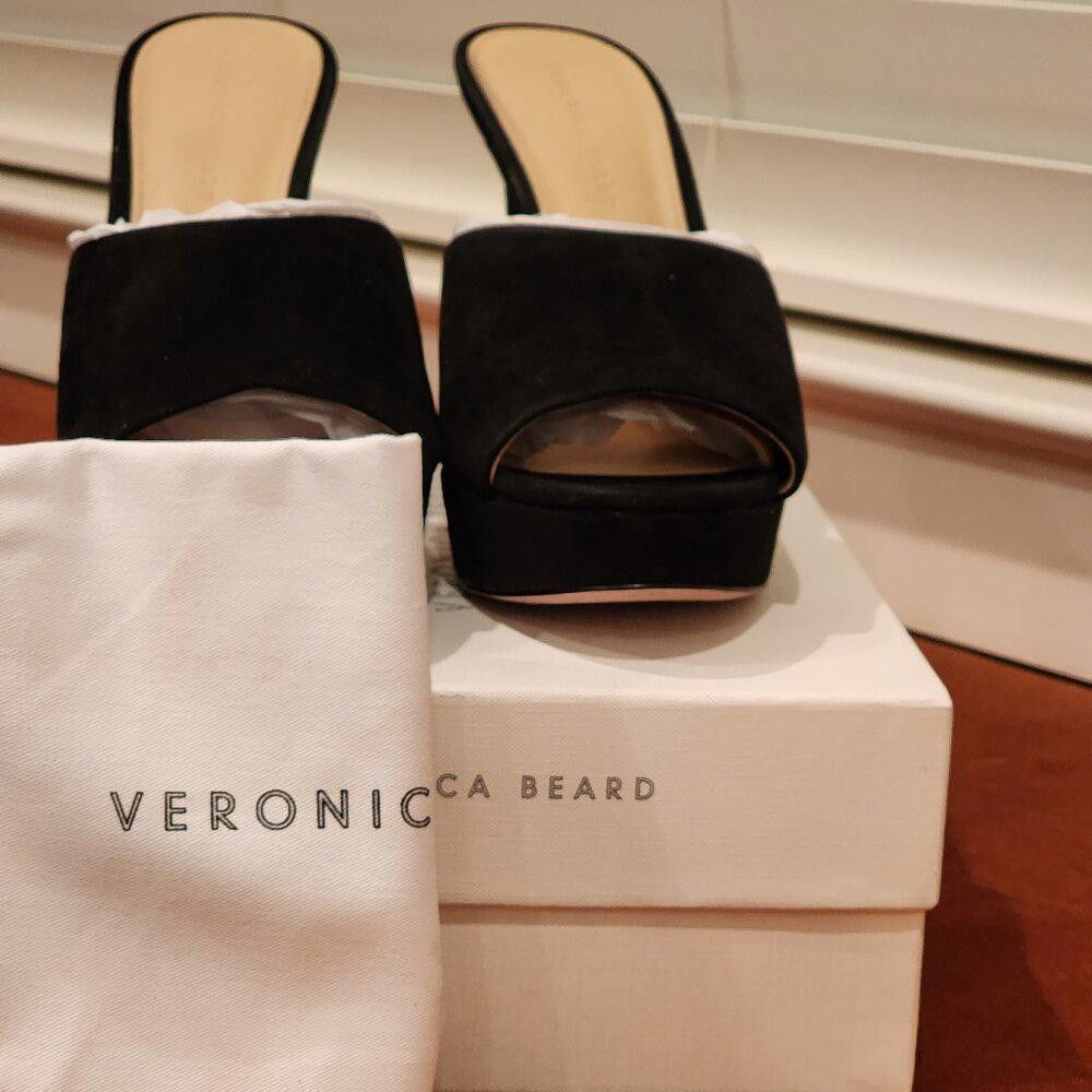 Designer Veronica Beard Women's Black Dali Platform Slide Sandal Size US 10 / IT 40 - 2 Thumbnail