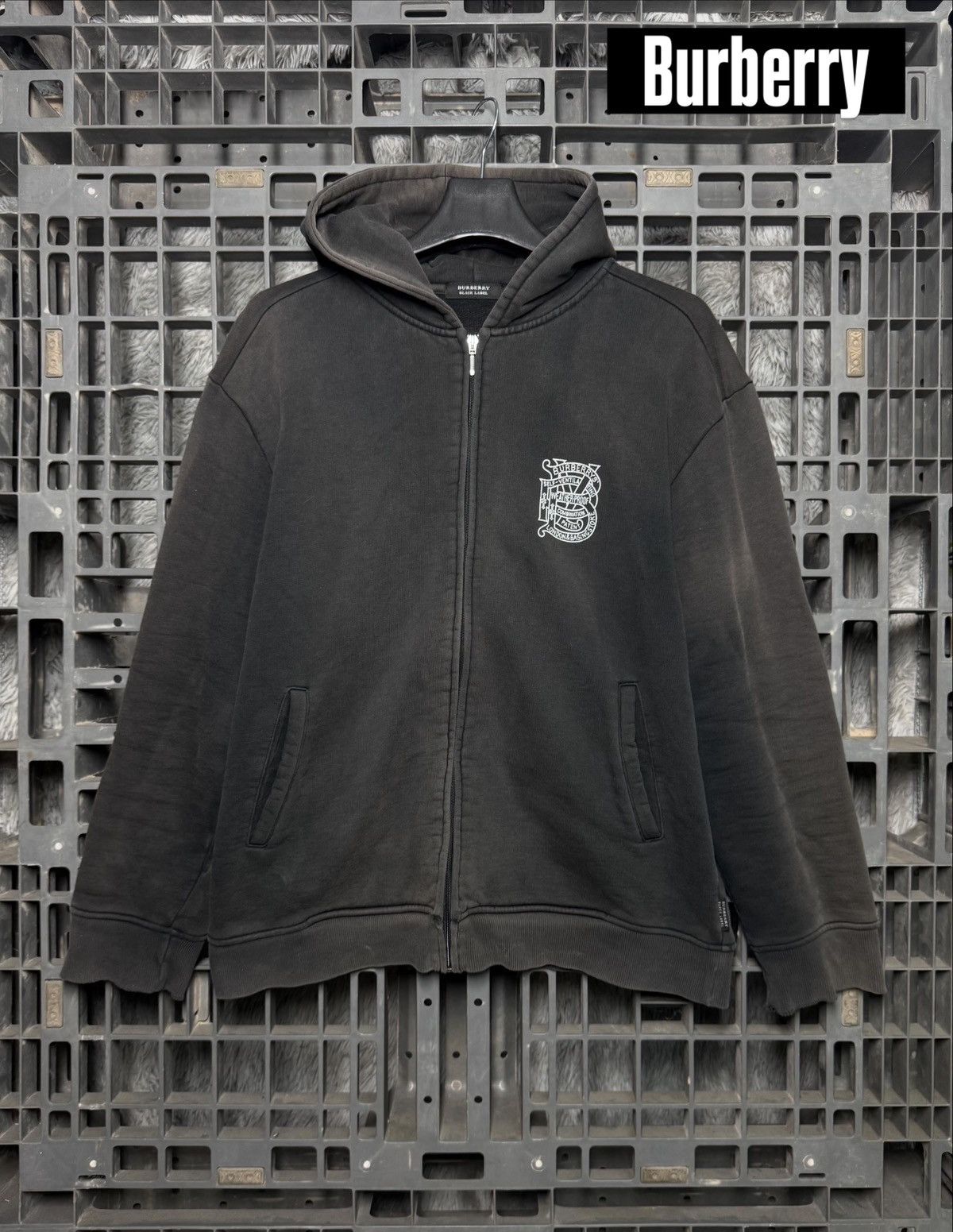 Burberry × Japanese Brand Burberry Black Label Fur Zip Up Hoodie
