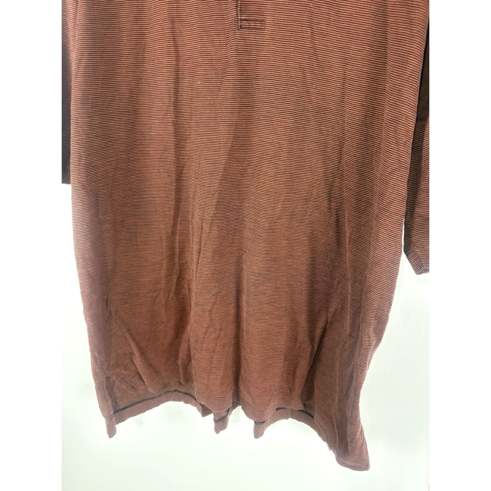 Vintage VINTAGE Alan Flusser Golf Polo Men’s 2XL Short Sleeve Burnt Orange/Black Striped Cotton Activewear Size US XXL / EU 58 / 5 - 3 Thumbnail