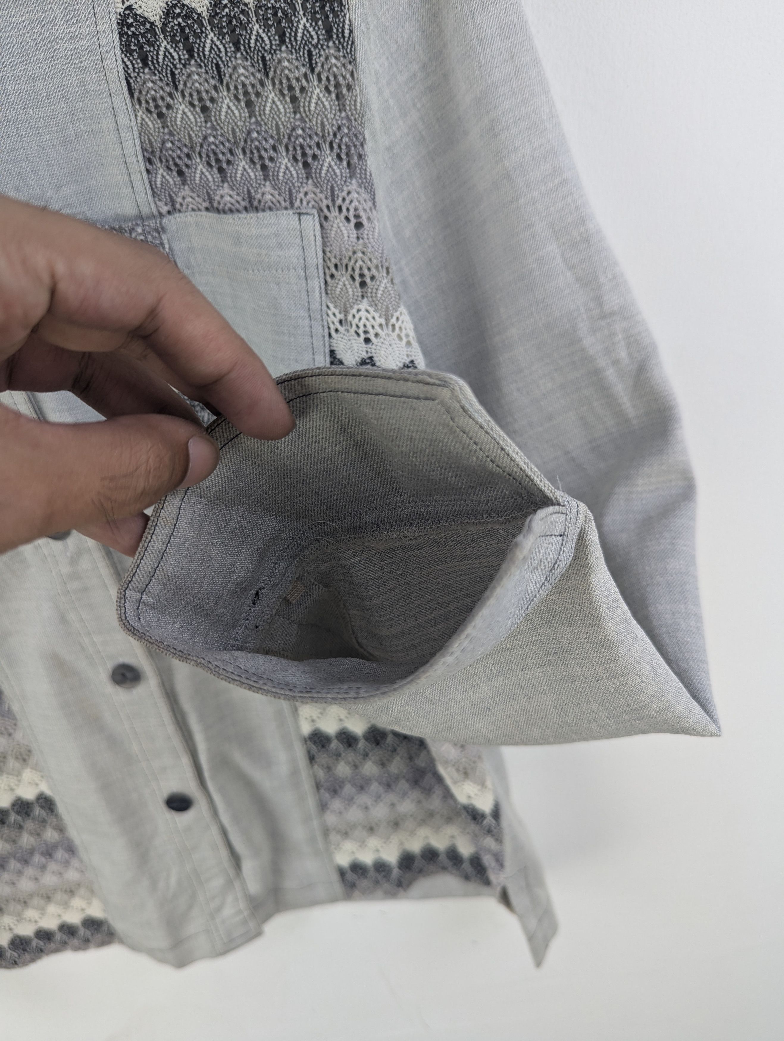 Designer × Japanese Brand × Vintage Vintage Lace Shirt Button Up Size M / US 6-8 / IT 42-44 - 4 Thumbnail