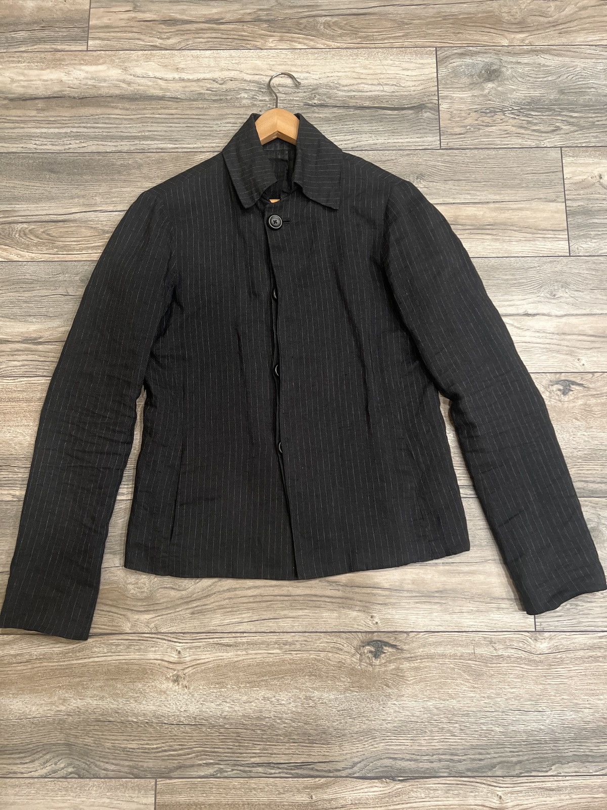 ジャケット・アウター GEOFFREY B.SMALL Super Light Linen Coat. Geoffrey B Small Linen Visible Stitch Fly Front Jacket