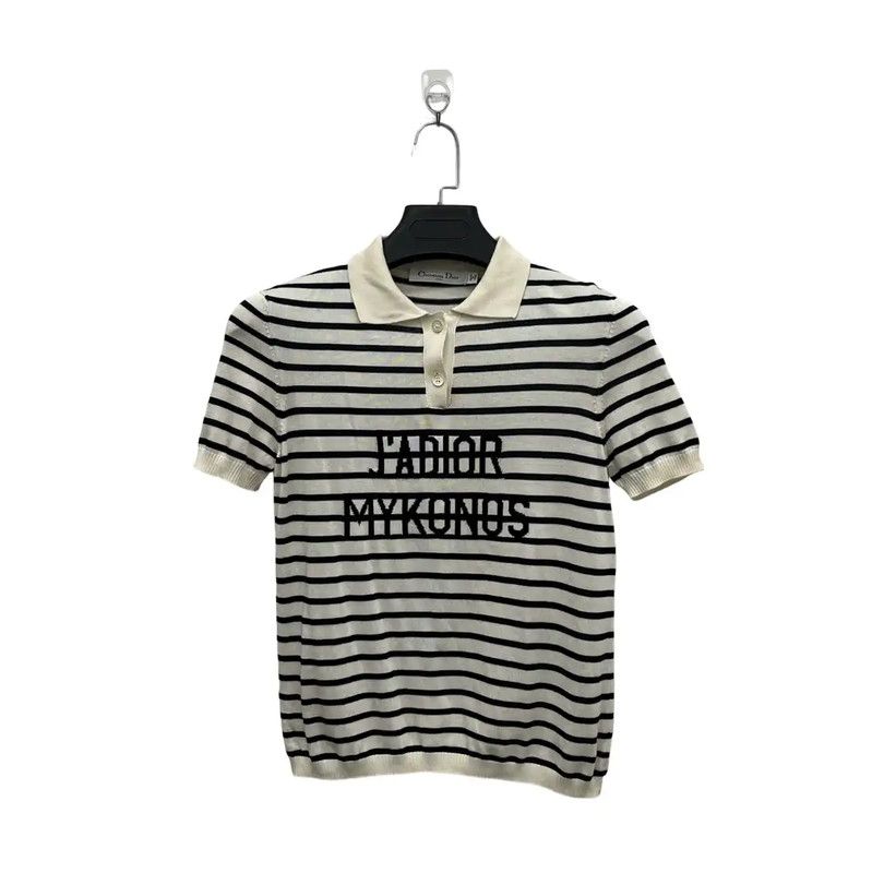 Dior Striped Polo T-Shirt for Women 0089